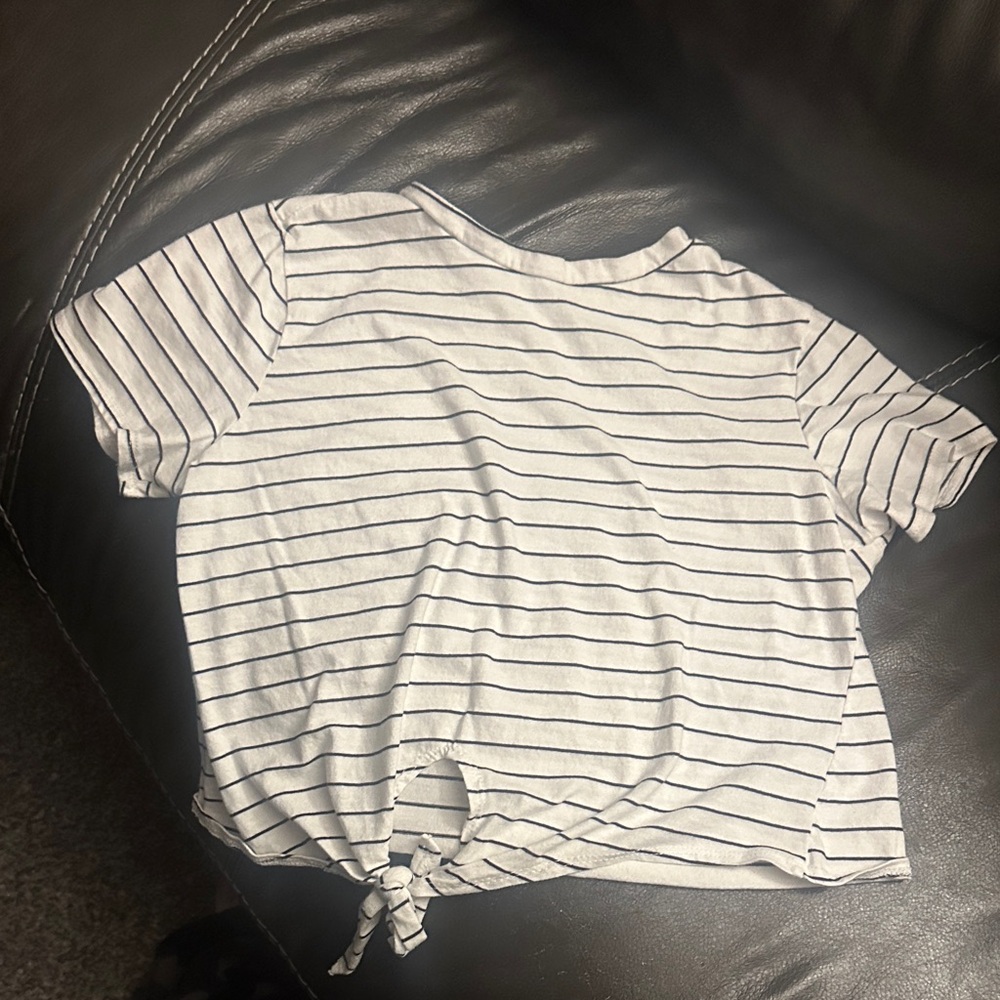 Striped Crop Top with Tie Detail